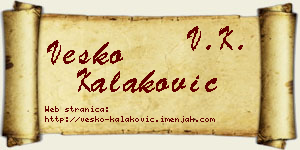 Vesko Kalaković vizit kartica